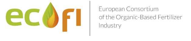 ECOFI logo - European Consortium of the Organic-Based Fertilizer Industry - featuring green and orange text with a leaf and droplet design symbolizing organic fertilizers and sustainability.